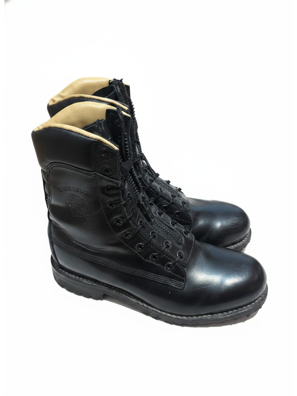 Chippewa Firefighter Boots 27422 Men's 10.5 EE Black Leather Steel Toe Ruttman
